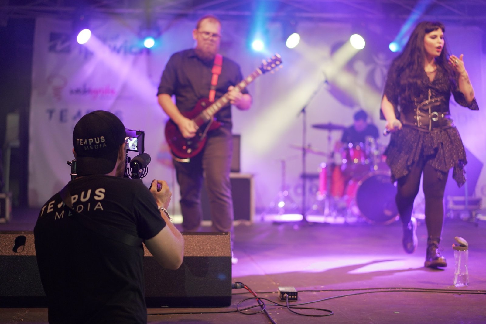 Live music on stage at the Goodna Jacaranda Festival