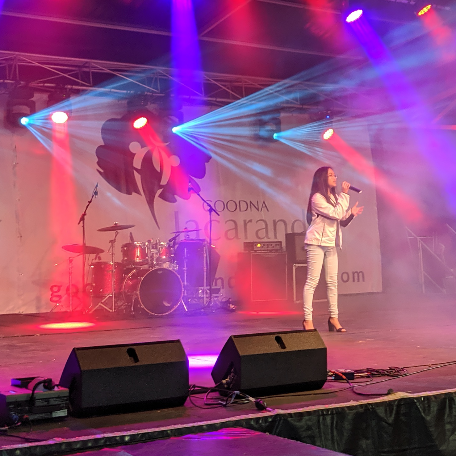 Live Performer on stage at the Goodna Jacaranda Festival