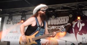 Woodshed Band on stage at the Goodna Jacaranda Festival